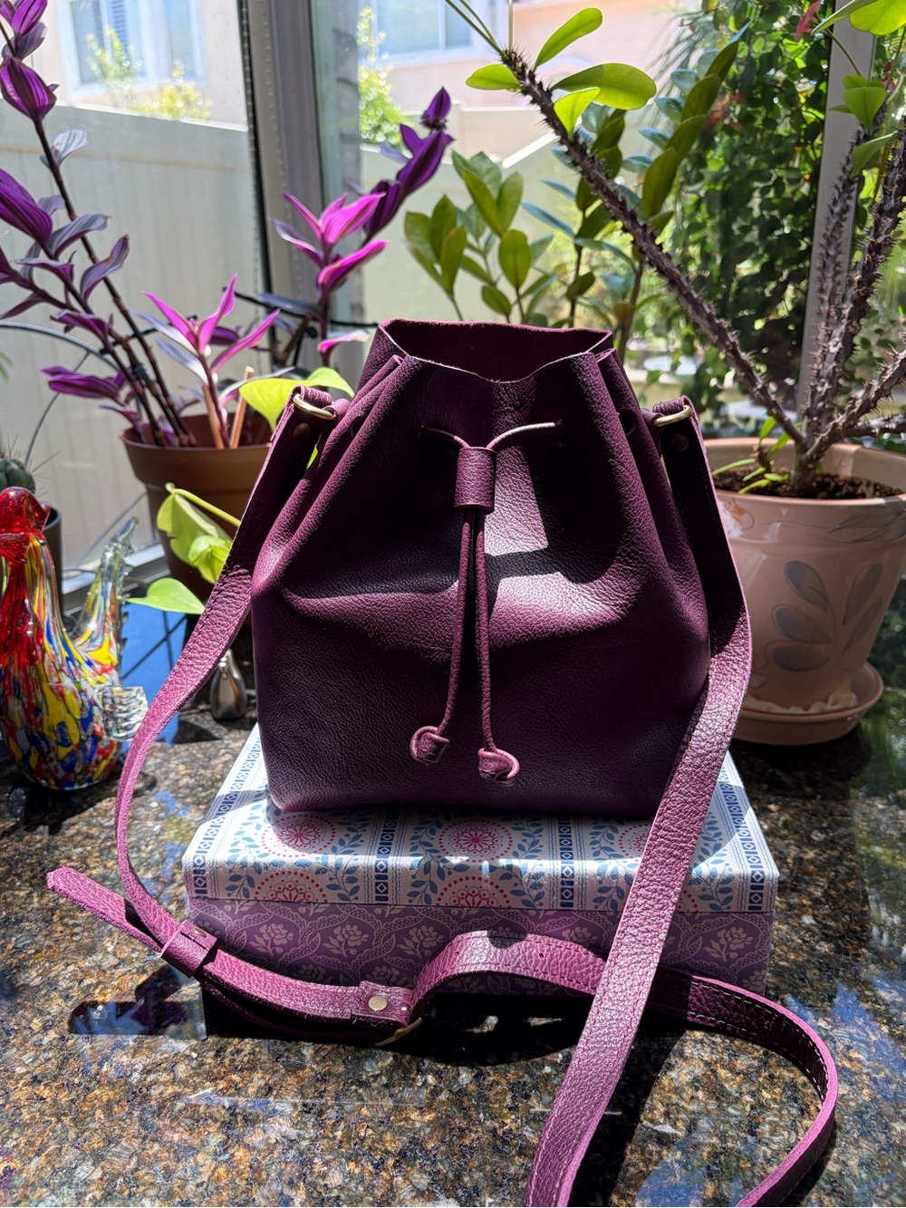Portland Leather Plum OG Bucket Bag - Retired